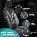 Seat Covers for Tesla Cybertruck 2025 2024, PU Leather Full Set with Armrest Cover - Front Rear Seat Covers Full Edge Protection, BlackGrey