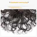 Breathable Elastic Curly Wave Human Hair Topper Clip in Silktop Topper Replacement Hair Pieces for Women with Thinning Hair Add Volume Dark Brown