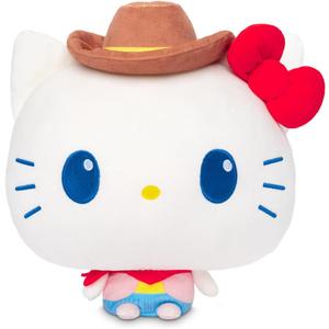TeeTurtle Cloudheads Cowgirl Hello Kitty Plush - 8-Inch Amazon Exclusive Official Sanrio Stuffed Animal with Embroidered Details - Soft Cuddly Plush Toys for Kids, Teens, and Adults