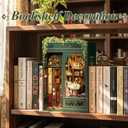 Cutefun Book Nook Kit - DIY Miniature Dollhouse Kit for Adults, Teens and Beginners, Tiny House Bookshelf Decor 3D Wooden Puzzles, Best Birthday and Valentine's Day Gifts (Owl Bookstore)