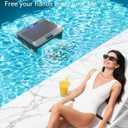 F1T Solar Powered Robotic Pool Skimmer Surface Cleaner with APP Support Dual Charging Options Smart Obstacle Avoidance 24/7 Continuous Cleaning Ideal for Above Ground Pool Gray
