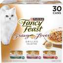 Purina Fancy Feast Gravy Lovers Poultry and Beef Grilled Gourmet Wet Cat Food Variety Pack - (Pack of 30) 3 oz. Cans, BBD: SEP 2027