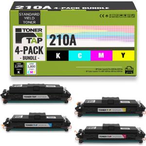 TonerTap 210A Toner Cartridges 4-Pack Compatible with HP Color LaserJet Pro 4201dw, 4201dn, HP Color LaserJet Pro MFP 4301dw, 4301dn, 4301fdw, W2100A W2101A W2103A W2102A Toner