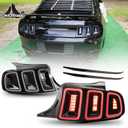 WOLFSTORM LED Tail Light Assembly Fit for 2010-2014 Ford Mustang with Sequential Turn Light Design,LED Daytime Running Light,10 11 12 12 14 Ford Mustang Tail Lamp Replacement Assembly,1 Pair (Black Smoke)