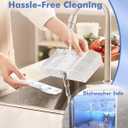 Straw Holder for Cabinet Door - Strong Magnetic Detachable Bottom, Easy to Clean, Dual Use (Countertop/Cabinet), Fits Various Sizes & Irregular Straws (Transparent)