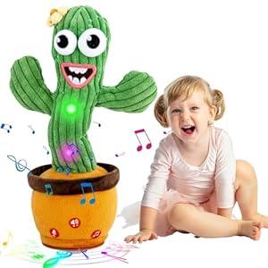 Ayeboovi Dancing Talking Cactus Toy for Boys and Girls，Adjustable Volume Singing Mimicking Cactus with Recording Repeating Function, Singing 120 Songs Toddler Toys