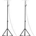 LIVOWALNY 2PCS LED Work Lights with Stand, 110W 11000 Lumens Portable Tripod Light with 13FT Cord, IP65 Waterproof Adjustable Head Tower Flood Light for Job Site Workshop Garage Construction Lighting
