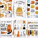 TecUnite 6 Pcs Cat Kitchen Towels Set Funny Cat Tea Towels Cute Dish Towel Decorative Hand Towel Cats Lover Gifts for Cleaning Drying Wiping Tasks Cats Owners Women Mom Housewarming Gifts Decor (Multicolored)