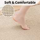 Waffle Bath Mat - Boho Bathroom Rugs Non Slip Washable, Super Absorbent & Quick Dry, Small Bath Mats Farmhouse Bathroom Decor, 18'' x 30'', Khaki and White