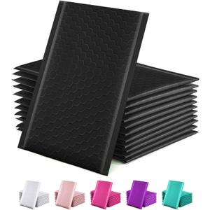 GSSUSA 100 Pack Bubble Mailers 6x10 Inches Bubble Mailer Usable Size 6x9" Envelopes Small Packaging Mailing Envelope Bags Shipping Bag Bulk Pack Self Seal Package Mail Packing Business Supplies, Black