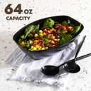 PLASTICPRO Disposable Oval Serving Bowls, Party Snack or Salad Bowl, 72-Ounce, Plastic (4, Black)