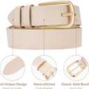 Women's Belt Fashion Multicolored Waist Leather Belts for Jeans Pants with Pin Buckle