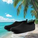 VIFUUR Water Sports Shoes Barefoot Quick-Dry Aqua Yoga Socks Slip-on for Men Women (Black)