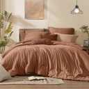 Monbix King Size Comforter Set, Autumn Leaf King Bedding Set Reversible, King Comforter Set 7 Pieces, Cationic Dyeing Bed in a Bag with Comforter, Sheets, Pillowcases & Shams