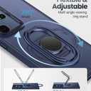 Shields Up for Samsung Galaxy S24 Ultra Case with Stand, Galaxy S24 Ultra Case with Double Ring Holder [Adjustable & Foldable] Protective Translucent Matte Cover for Samsung S24 Ultra - Frosted Blue