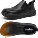 Orthopedic Diabetic Leather Dress Shoes: Wide Toe Box Comfortable Arch Support Plantar Fasciitis Oxford for Mens, Orthotics Hammer Toes Flat Feet Casual Slip On Loafers for Foot and Heel Pain Relief (K1-black) size 46 