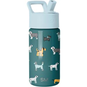 Simple Modern Kids Summit Water Bottle with Straw Lid | 14oz Stainless Steel Cup Insulated Tumbler for Toddlers, School | Dog Days