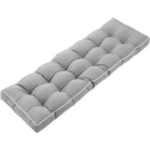 3 Seat 57 Inches Outdoor Porch Swing Cushions,Water-Resistant Tufted Patio Swing Replacement Cushions (Grey)