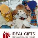 2 x ZOORON 1&2 Unisex Thick Knitted Beanie for Men Women Cuffed Plain Hat Winter Slouchy Ski Beanies (Black/Milk White)