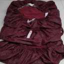Leather Look Couch Cushion Covers Sofa Seat Slipcovers Sets Couches Furniture Protector for Sectional Armchair Loveseat Pets Kids Stretch Spandex Fabric (3 Cushion Sofa, Burgundy)