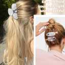 6 PCS Acrylic Hair Claw Clips Nonslip Hair Clips Strong Hold Hair Jaw Clamps Acrylic Duckbill Clips Set for Women and GirlPink+White