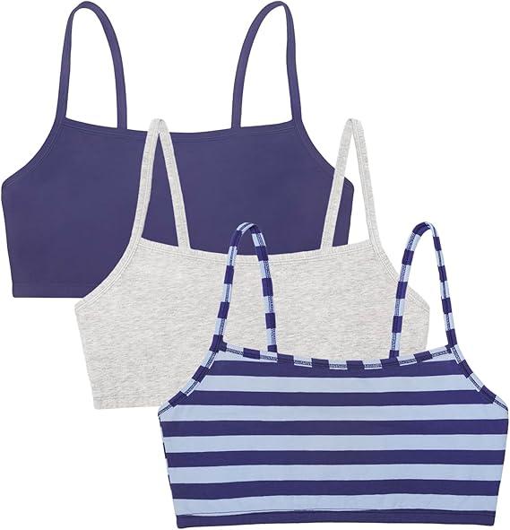 Fruit of the Loom Women's Spaghetti Strap Cotton Sports Bra - All-Day Comfort, Pack 2,  Size 40