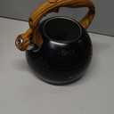 BELANKO 2.7 Quart Tea Kettle for Stovetop - Food Grade Stainless Steel with Diamond Texture, Designer Teapot Look, Cool-Touch Wood Pattern Handle, Whistling Spout - Matte Black