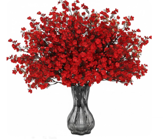 Waipfaru 6Pcs Fake Flowers Baby's Breath Silk Artificial Beige Flowers Gypsophila Bouquets Bulk Real Touch Stems for Boho Home Living Room Decor DIY Floral Arrangement Table Centerpieces