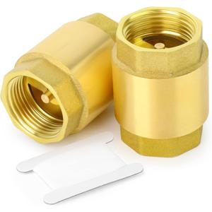 GASHER 2PCS Brass Check Valve 1/2" Female Thread, One Way Check Valves(old)