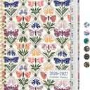 Planner 2026-2027, Jul 2026-Jun 2027 Academic Monthly & Weekly Planner | 6.3" x 8.5" Hardcover Pretty Calendar Planner for Women, Spiral Organizer for School Office Home, Butterfly Patchwork