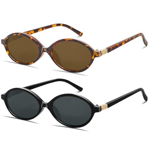 BOTEN Retro Oval Sunglasses for Women Men Small 90s Sun Glasses Trendy Round Shades Cute Designer Sunnies