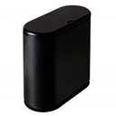 Black Slim Bathroom Trash Can with Press Top Lid, Small Thin Garbage Can, Narrow Dog Proof Plastic Waste Basket and Covered Wastebasket for Room,Bedroom,Kitchen,Toilet,Office,Dorm