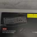 Wireless Keyboard and Mouse Combo, 2.4G Full Size Wave Keys Ergonomic Keyboard with Wrist Rest and 3-Level DPI Adjustable Wireless Ergonomic Mouse for Windows, Mac OS Desktop/Laptop/PC(Black)