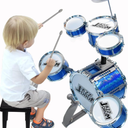 Toddler Drum Set Kids Drum Set with Stool Toddler Drum Set for Ages 3-5 4-6 5-7 Drum Sets Toy Six Drums Baby Drums Set Musical Instruments Drum Toy Playset Birthday Xmas for Boys Girls
