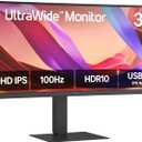 LG 34U650A-B 34-inch UltraWide WQHD (3440 x 1440) IPS Curved Wide Computer Monitor, 100Hz, HDR10, Built-in Speaker, HDMI, DisplayPort, USB Type-C PD 96W, Tilt/Height/Swivel Adjustable Stand, Black