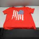 American Flag Shirt Tops Womens 4th of July T-Shirts Ring Hole Short Sleeve Sexy V-Neck Patriotic Tees (Red1), XL