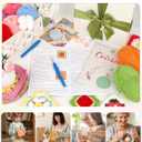 Katech Crochet Kit for Beginners, 50 Granny Squares Crochet Kits for Adults Beginner Learn to Crochets w/Step-by-Step Video Tuturials, Knitting Kit w/1378yds Yarn Granny Square Card Deck- 80% Cotton (Blue-purple gradient)