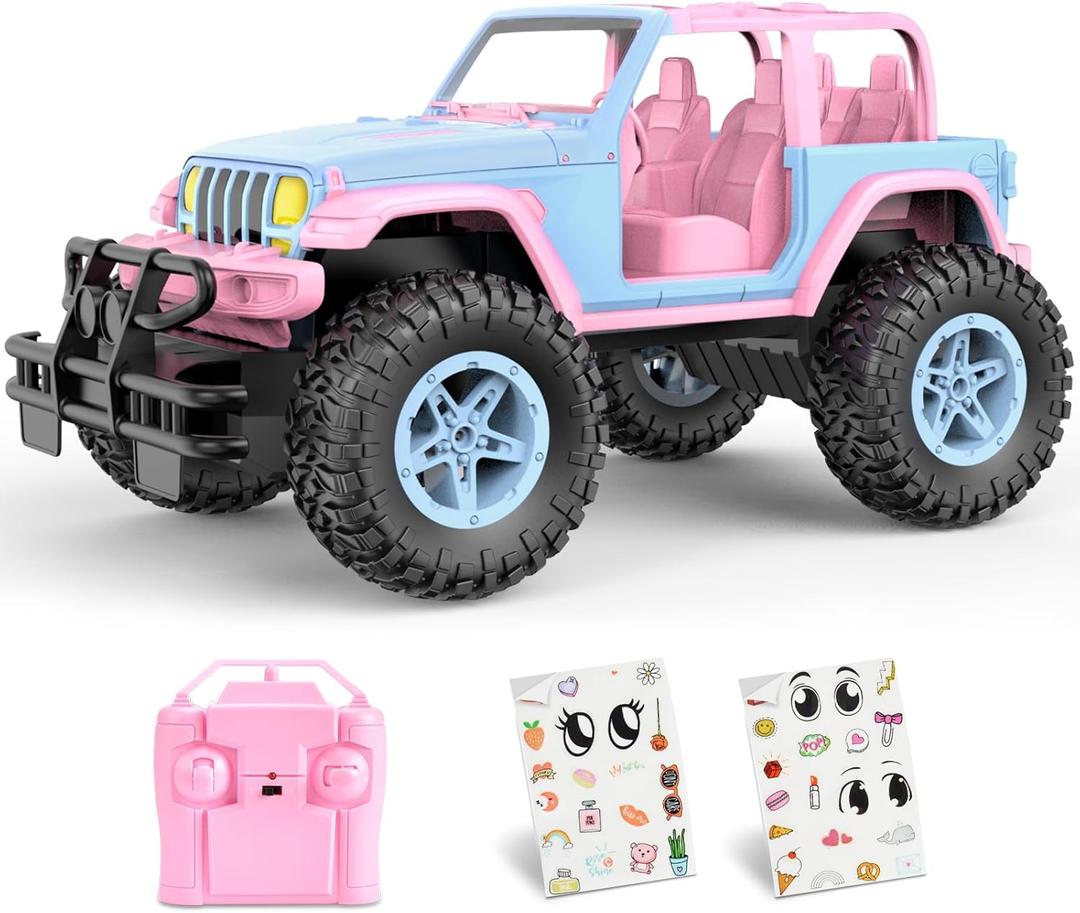 NQD Remote Control Car for Kids 1:16 Scale 80 Min Play 2.4Ghz Off Road RC Trucks with Stickers Toy Car Gift for Girls 3 4 5 6 Year Old