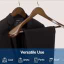 HOUSE DAY 19'' Extra Wide Shoulder Wooden Hangers 6 Pack, Premium Large Wood Suit Hangers with Non Slip Pant Holder, Wide Shoulder Hangers for Suits, Coats, Jackets, Heavy Wide Clothes Hanger, Walnut