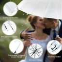 Saintrygo 20 Pack Clear Umbrellas Bulk,Windproof Waterproof Stick Wedding Umbrellas with J Hook Handle for Outdoor Events