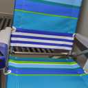 Rio Brands 17" Extended Height 4-Position Folding Beach, Camping, Lawn Chair, Blue/White/Green