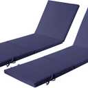 2 Set Lounge Chair Cushions for Outdoor Furniture,77x24 inch Foam Chaise Cushion for Patio Pool Garden (Navy)