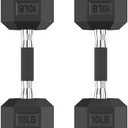 HANDBODE Hex Dumbbell Set, 2.5-65 lb Rubber Encased Exercise & Fitness Dumbbells, Weights Dumbbells Set of 2, Hand Weight for Strength Training