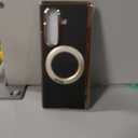 for Samsung Galaxy Z Fold 7 Leather Case with Ring Stand, Z Fold 7 Magnetic Case Compatible Magsafe Accessories Privacy Screen Protector Hinge Cover Anti-spy Phone Case for Z Fold 7 Black