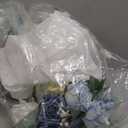 Ling's Moment Dusty Blue Bridal Bouquet Cascading, Wedding Bouquets for Bride, 15 Inch Bride Bouquets for Wedding Artificial Flowers Bouquets