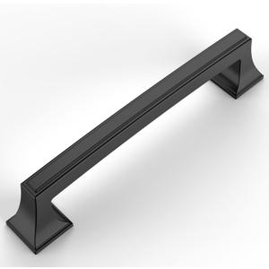 Amerdeco 10 Pack Matte Black Cabinet Pulls 5 Inch(128mm) Hole Center Cabinet Hardware Kitchen Cabinet Handles for Bathroom Drawer Pulls Dresser Pulls ZH0010