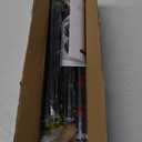 ENJOYBASICS Matte Black Shower Curtain Rod 30 to 76 Inches, 1 Inch Stainless Steel Adjustable Spring Tension Rods No Drill for Bathroom, Closet, Window, Room Divider, Never Rust, Non Slip