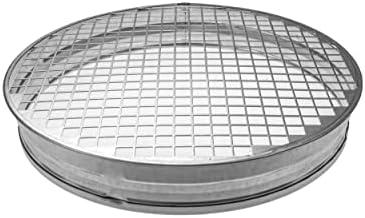 10" Inch (net 3/8" x 3/8" Inch) Duct End Cap with Steel Mesh - Round Galvanized Steel Cap, Steel Screen - Vent Duct End Cap 