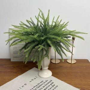 2 x Christmas Norfolk Pine Stems, 48pcs Artificial Pine Picks Faux Christmas Greenary Branches for Xmas Vase Wreath Garland Indoor Outdoor Home Decor