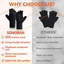 Merino Wool Fingerless Gloves for Men Women Half Finger Gloves Thermal Soft Knit Liner for Hunting Fishing Hiking (Gray, L)